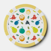 Fruchtmuster, Pflaume, Orange, Zitrone, Birne, Apf Pokerchips (Rückseite)