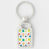 Fruchtmuster, Pflaume, Orange, Zitrone, Birne, Apf Schlüsselanhänger (Vorderseite)