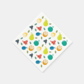 Fruchtmuster, Pflaume, Orange, Zitrone, Birne, Apf Serviette (Ecke)