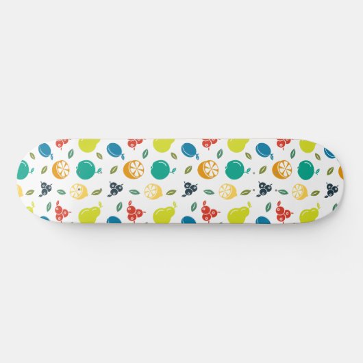 Fruchtmuster, Pflaume, Orange, Zitrone, Birne, Apf Skateboard (Horizontal)