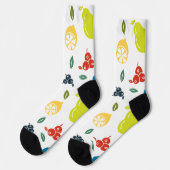 Fruchtmuster, Pflaume, Orange, Zitrone, Birne, Apf Socken (Linkes Detail)