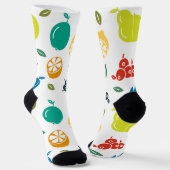 Fruchtmuster, Pflaume, Orange, Zitrone, Birne, Apf Socken (Gewinkelt)