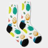 Fruchtmuster, Pflaume, Orange, Zitrone, Birne, Apf Socken (Rechts)