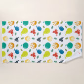 Fruchtmuster, Pflaume, Orange, Zitrone, Birne, Apf Strandtuch (Vorderseite)