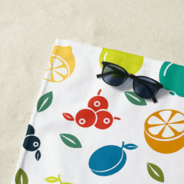 Fruchtmuster, Pflaume, Orange, Zitrone, Birne, Apf Strandtuch