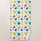 Fruchtmuster, Pflaume, Orange, Zitrone, Birne, Apf Strandtuch (Vorderseite)