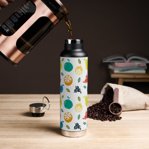 Fruchtmuster, Pflaume, Orange, Zitrone, Birne, Apf Trinkflasche