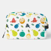 Fruchtmuster, Pflaume, Orange, Zitrone, Birne, Apf Waschbeutel (Rückseite)