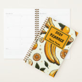 Fruchtmuster Planer Gelbe Banane Orange Blätter (Anzeige)