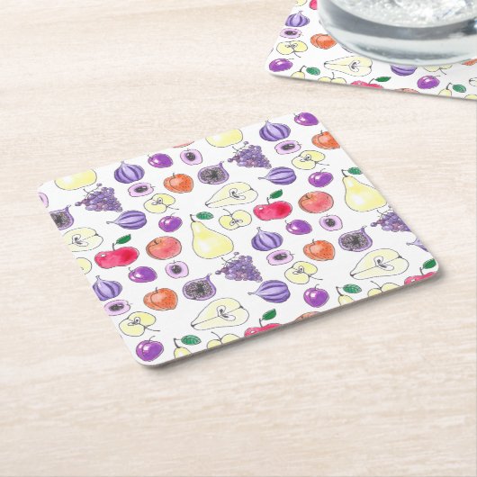 Fruchtmuster Rechteckiger Pappuntersetzer (angewinkelt)