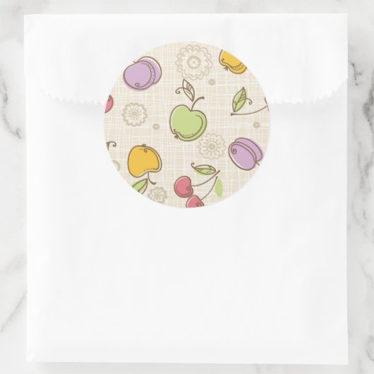 Fruchtmuster Runder Aufkleber (Tasche)