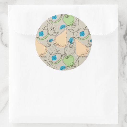 Fruchtmuster Runder Aufkleber (Tasche)