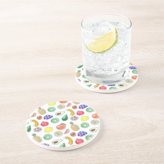 Fruchtmuster Sandstein Untersetzer (Seite)