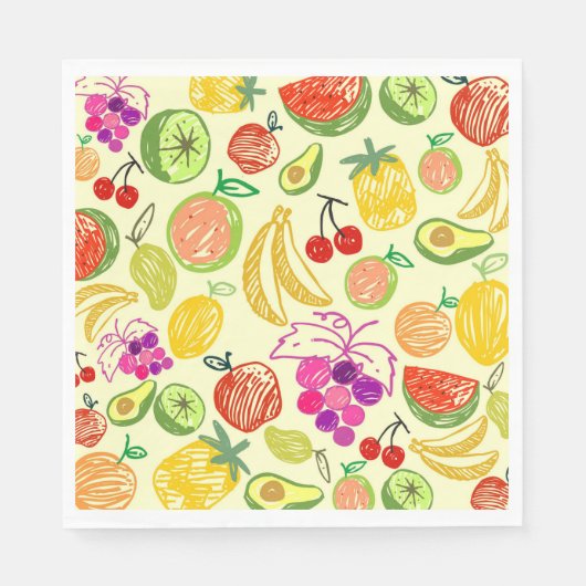 Fruchtmuster Serviette (Vorderseite)