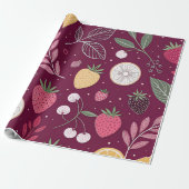 Fruchtmuster-Wrap-Papier – 76cm x 18,3m Rolle von Geschenkpapier (Ungerollt)