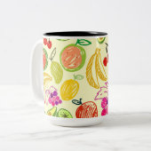 Fruchtmuster Zweifarbige Tasse (Vorderseite Links)