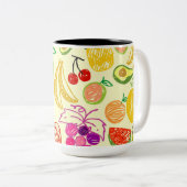 Fruchtmuster Zweifarbige Tasse (VorderseiteRechts)