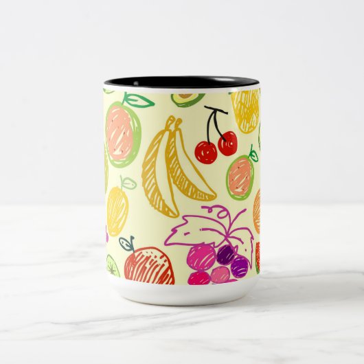 Fruchtmuster Zweifarbige Tasse (Mittel)