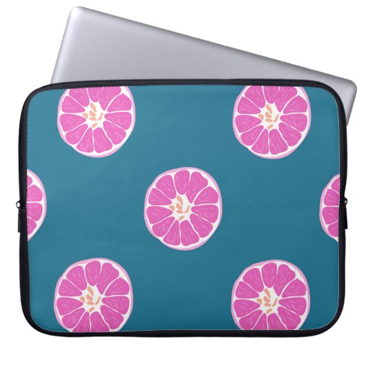Fruchtnahtlos mit Orange. abstrakt,art,b Laptopschutzhülle (Vorderseite)