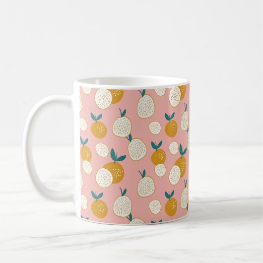 Fruchtnahtloser Hintergrund, Druckmuster Kaffeetasse (Links)