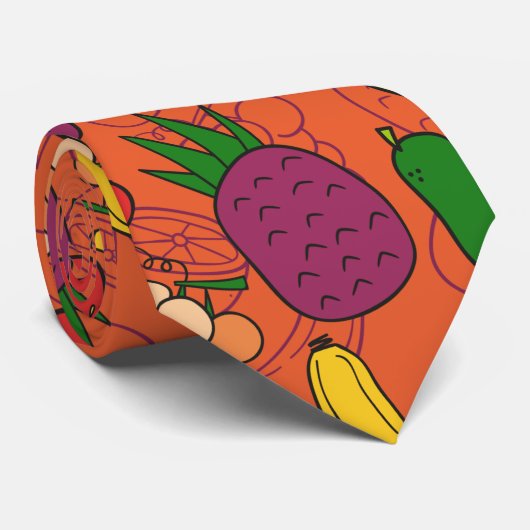 Fruchtnahtloses Muster | Fruchtoberfläche 40 Krawatte (Gerollt)