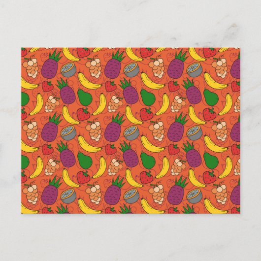 Fruchtnahtloses Muster | Fruchtoberfläche 40 Postkarte (Vorderseite)