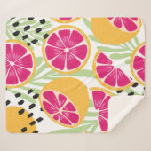 Fruchtnahtloses Muster, Grapefruits mit tropischem Sherpadecke (Vorderseite (Horizontal))