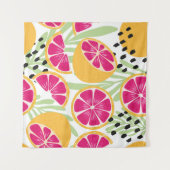 Fruchtnahtloses Muster, Grapefruits mit tropischem Wandteppich (Vorderseite (Horizontal))