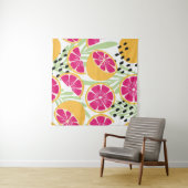 Fruchtnahtloses Muster, Grapefruits mit tropischem Wandteppich (Beispiel (Horizontal))