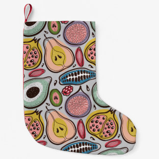 Fruchtnahtloses Muster Kleiner Weihnachtsstrumpf