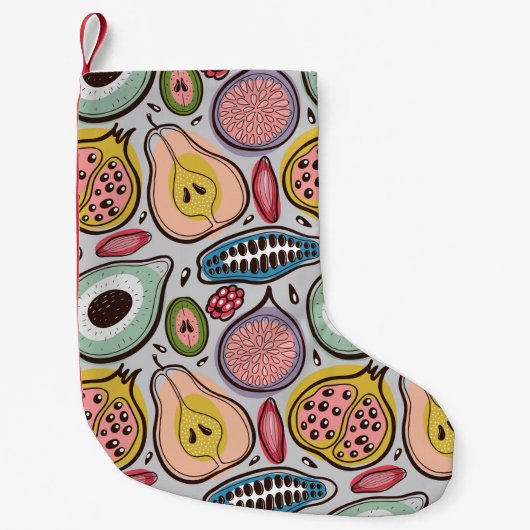 Fruchtnahtloses Muster Kleiner Weihnachtsstrumpf (Vorderseite)