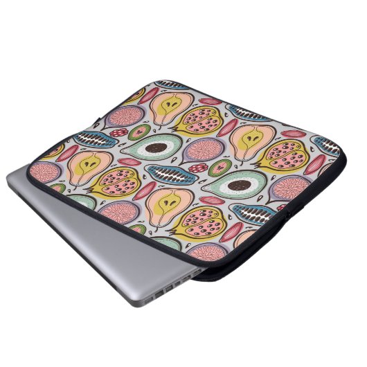 Fruchtnahtloses Muster Laptopschutzhülle (Vorne Knopf)