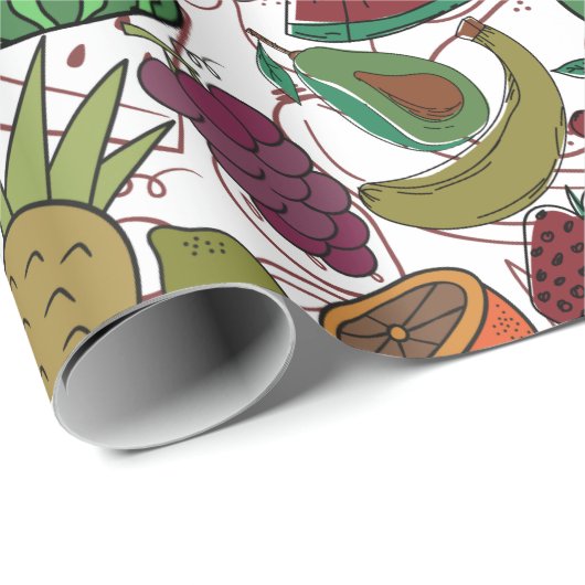 Fruchtnahtloses Muster | Muster der Fruchtoberfläc Geschenkpapier (Rolleneckpunkt)