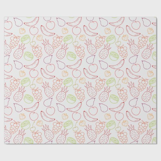 Fruchtnahtloses Muster | Muster der Fruchtoberfläc Geschenkpapier (Flach)