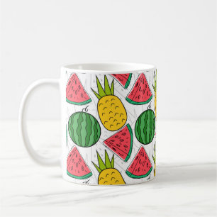 Fruchtnahtloses Muster   Muster der Fruchtoberfläc Kaffeetasse