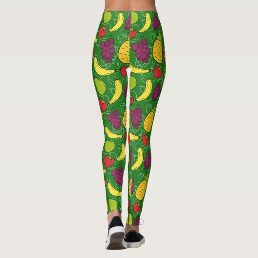 Fruchtnahtloses Muster | Muster der Fruchtoberfläc Leggings (Rückseite)