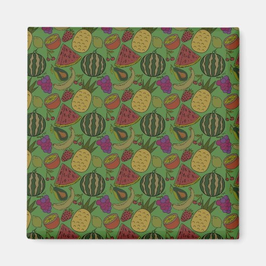 Fruchtnahtloses Muster | Muster der Fruchtoberfläc Magnet (Vorne)