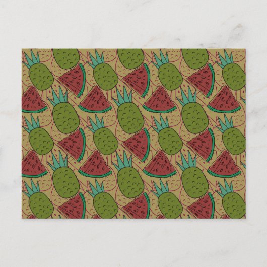 Fruchtnahtloses Muster | Muster der Fruchtoberfläc Postkarte (Vorderseite)
