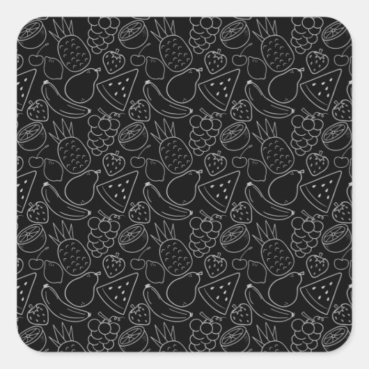 Fruchtnahtloses Muster | Muster der Fruchtoberfläc Quadratischer Aufkleber (Vorderseite)