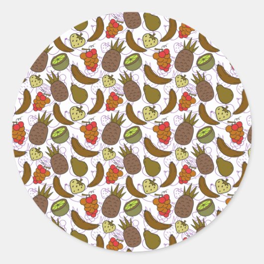 Fruchtnahtloses Muster | Muster der Fruchtoberfläc Runder Aufkleber (Vorderseite)