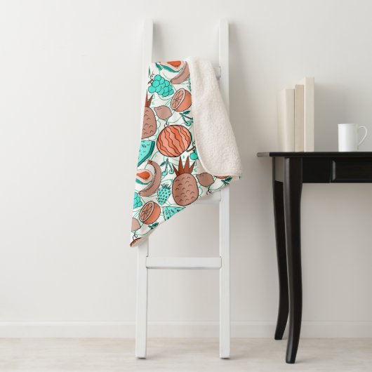 Fruchtnahtloses Muster | Muster der Fruchtoberfläc Sherpadecke (Beispiel)