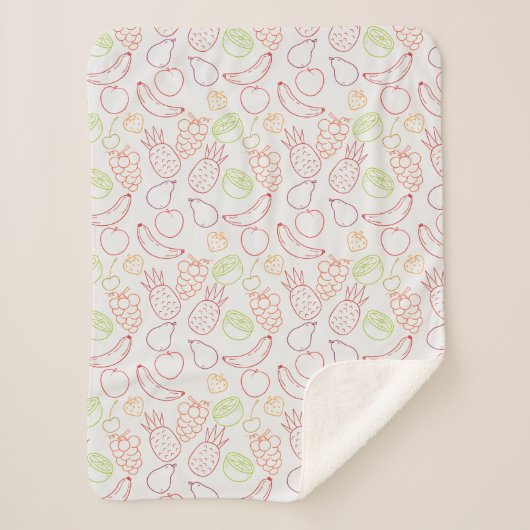 Fruchtnahtloses Muster | Muster der Fruchtoberfläc Sherpadecke (Vorderseite)