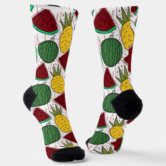 Fruchtnahtloses Muster | Muster der Fruchtoberfläc Socken (Gewinkelt)