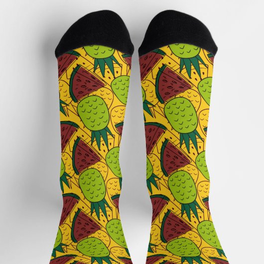 Fruchtnahtloses Muster | Muster der Fruchtoberfläc Socken (Oben)