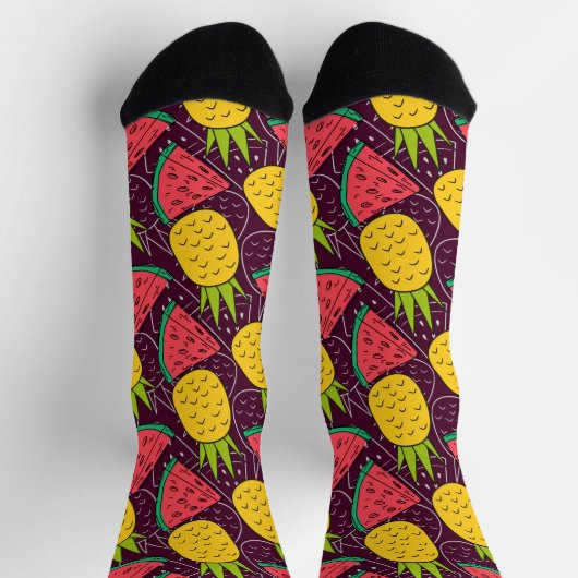 Fruchtnahtloses Muster | Muster der Fruchtoberfläc Socken (Oben)