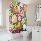 Fruchtnahtloses Muster, Sammlung exotischer Tropen Duschvorhang (Beispiel)