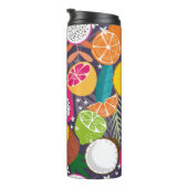 Fruchtnahtloses Muster, Sammlung exotischer Tropen Thermosbecher (Nach rechts gedreht)