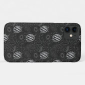 Fruchtnahtloses Muster schwarz-weiß tropisch Case-Mate iPhone Hülle (Rückseite (Horizontal))