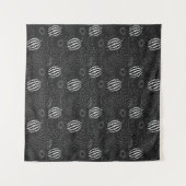 Fruchtnahtloses Muster schwarz-weiß tropisch Wandteppich (Vorderseite (Horizontal))