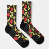 Fruchtnahtloses Muster | Tropenfrucht w Socken (Rechts)
